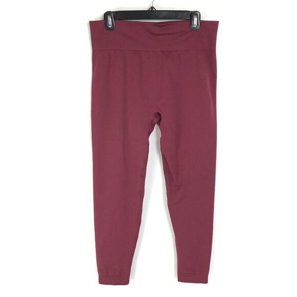 Knix Cropped Leggings Women's Plus Size XXL Burgundy Pull-On Stretch Fitness Gym - Picture 1 of 9